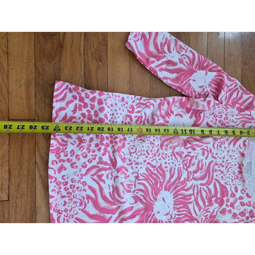 LILLY PULITZER ANDIE Top Back it Up Ostrich T Shirt White/Pink Medium A001263 - Picture 3 of 7